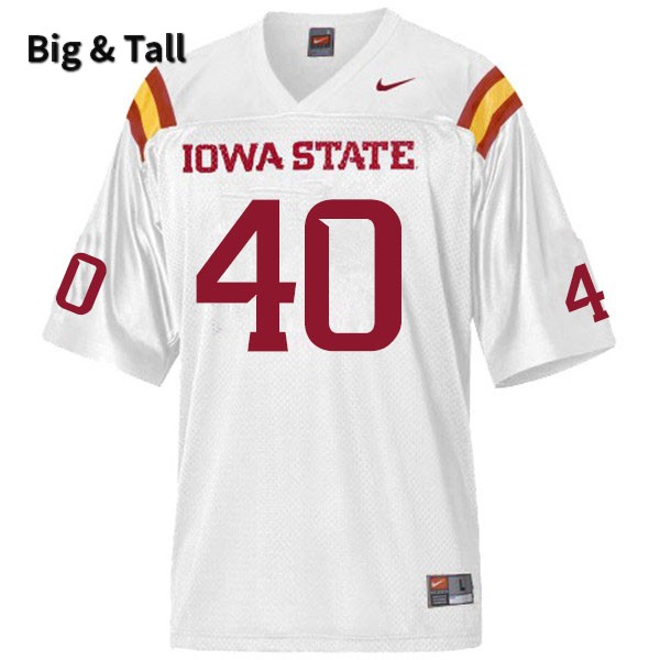 Iowa State Cyclones Men's #40 Hunter Zenzen Nike NCAA Authentic White Big & Tall College Stitched Football Jersey EV42T30IK